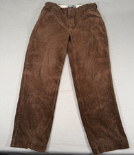 Vintage Polo by Ralph Lauren Corduroy Pants Mens 36x34 Brown Back Logo 90s
