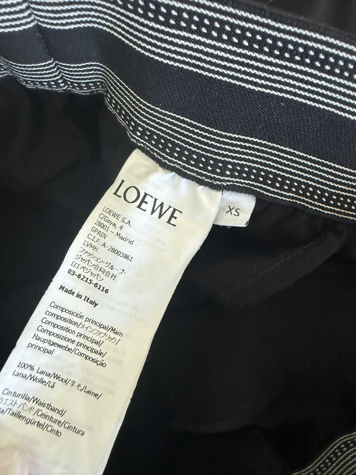 LOEWE Black Wool Logo Stretch Solid Pattern Women… - image 5