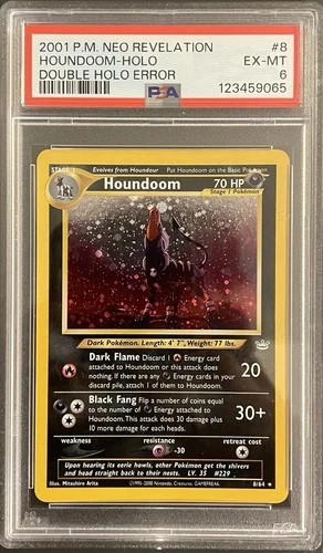 Pokemon Neo Revelation Houndoom Double Holo PSA 6 Error