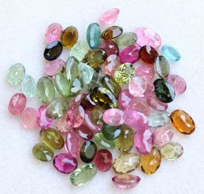 16.3 Ct Wholesale Lot 3.5*5 mm Faceted Cut Natural Multi Tourmaline Loose Gem 74