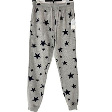 Bloom Pop Star Print Sweatpants NWT Size Medium Gray Joggers