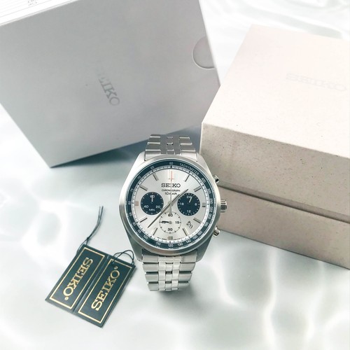 Seiko Essentials SSB425 Motorsports Chrono Quartz White Dial Men's Watch 41.5 mm