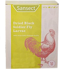 SANSECT Dried Black Soldier Fly Larvae 10LB, High Calcium Chicken Feed   85X Mor