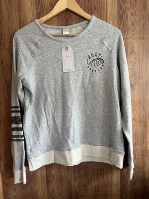 Roxy grauer Surfpullover Oberteil Größe Large neu mit Etikett 
