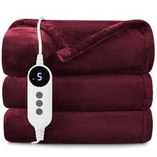 Heated Electric Blanket Throw, 2-Layer Cozy Warm Flannel 62" x 84", Heating B...
