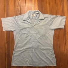 Vintage Arrow Decton Sanforized Loop Collar Shirt Size Medium 50s 60s Blue