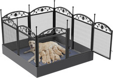 Dog Whelping Box Fence: Pet Indoor Metal Playpen Crate with Waterproof Whelping