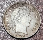 1902 Barber Dime Choice AU near UNC Details micro-porosity dug coin 10c silver