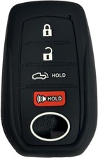 Key Fob Cover for Highlander Corolla: 4 Buttons Silicone Remote Case Black2