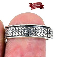Natural Meditation Solid Sterling Silver New Statement Daughter Boho Ring Size 7