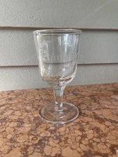 Antique Etched Name Glass Goblet “Annie” – Victorian Souvenir Laurel Wreath, 188