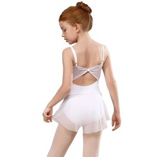 Girls' Ballet Leotards with Skirt - Camisole Hollow Bowknot Back Ballerina Da...
