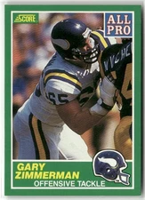 1989 SCORE #294 GARY ZIMMERMAN MINNESOTA VIKINGS