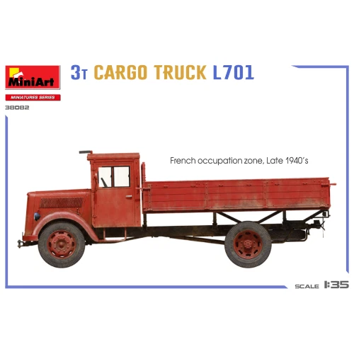 3T CARGO TRUCK L701 KIT 1:35 Miniart Kit Camion Modellino Nuovo - Immagine 3 di 4