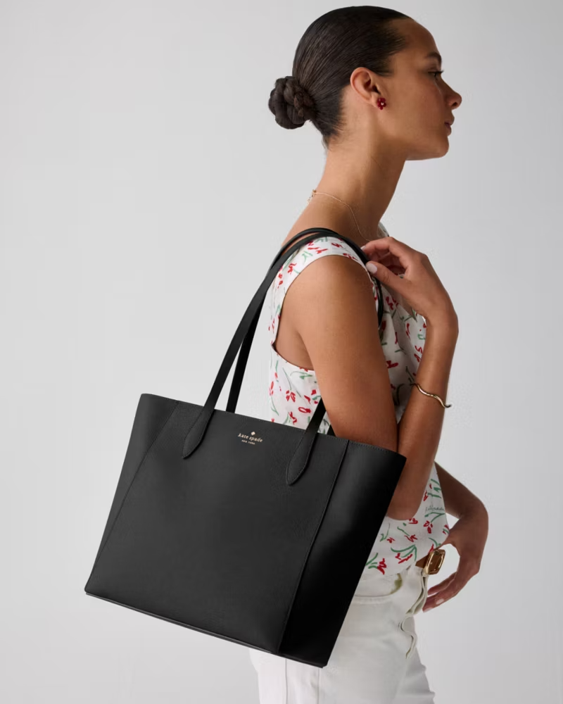 New Kate Spade Dana Tote Bag Large Black Saffiano Laptop Work