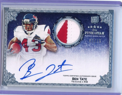 #ad 2010 Topps Five Star Ben Tate Rookie RPA Patch Auto 75 Houston Texans T1 $15.99