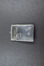 antiker kleiner  Notizblock aus Alpacca mit Stift im reinen Jugendstil um 1910.