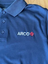 Arco gasoline gas station Polo uniform embroidered logo Navy Blue XL NWOT XL
