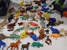 Vintage Lot of 70 Plastic/Rubber Zoo Farm Jungle Safari Toy Animals