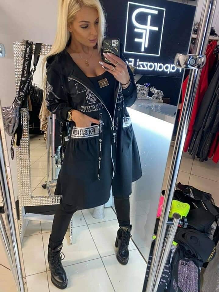 WOMEN BEAUTIFUL MODERN JACKET PAPARAZZI FASHION AUTHENTIC 7919 image 2