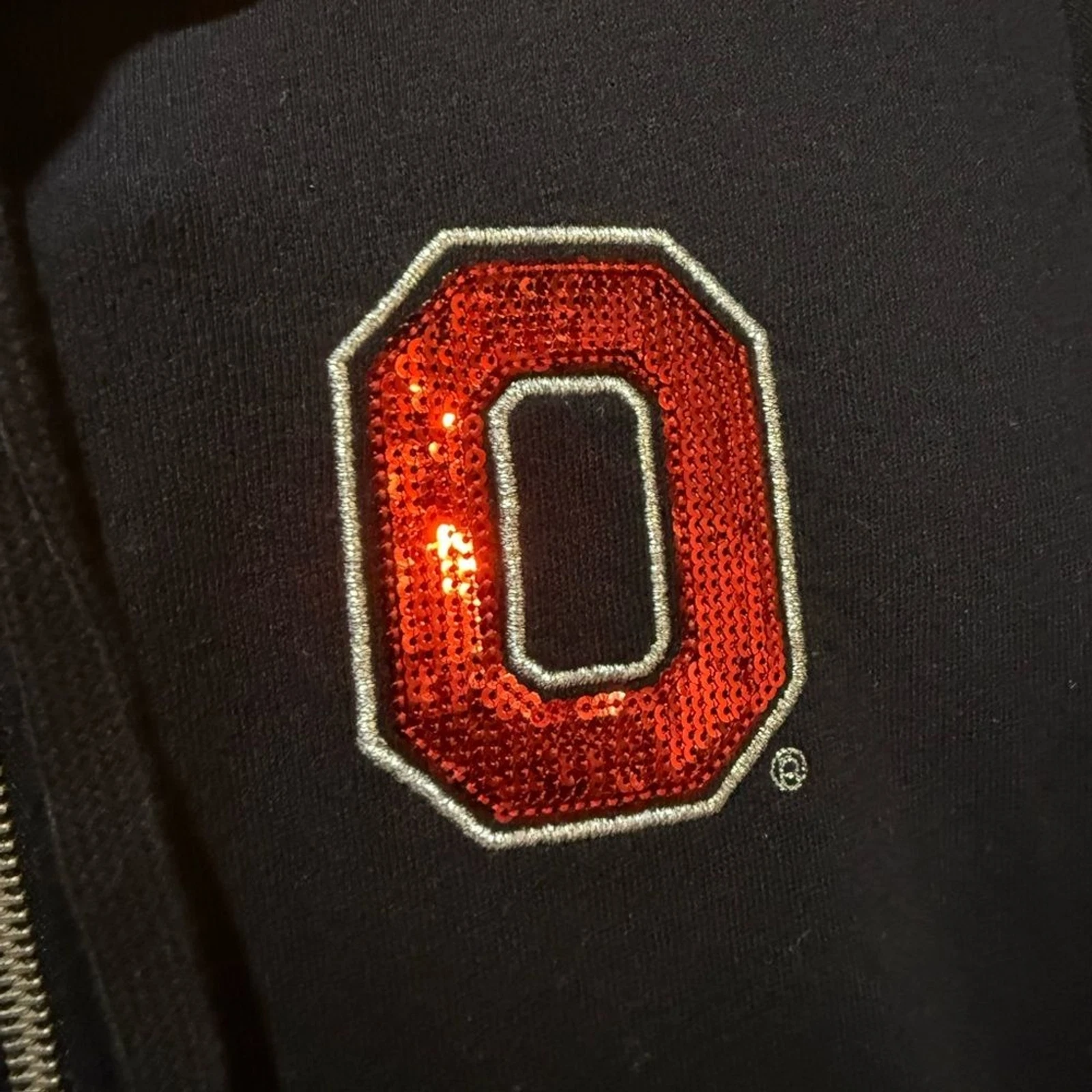 UNDERCOVER Felpa con cappuccio pullover rosa Victorias Secret Ohio State donna S nero rosso paillettes bling