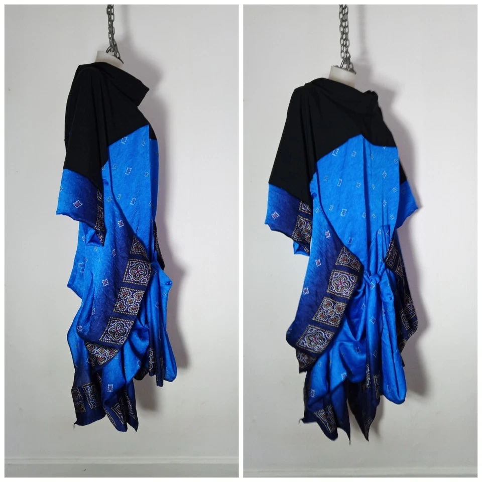 NEW BESPOKE HANDMADE KIMONO DRESS ONE SIZE LAGENLOOK KAFTAN WEARABLE ART BOHO - Image 2 of 4