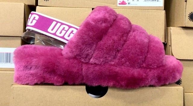 pink fur slippers