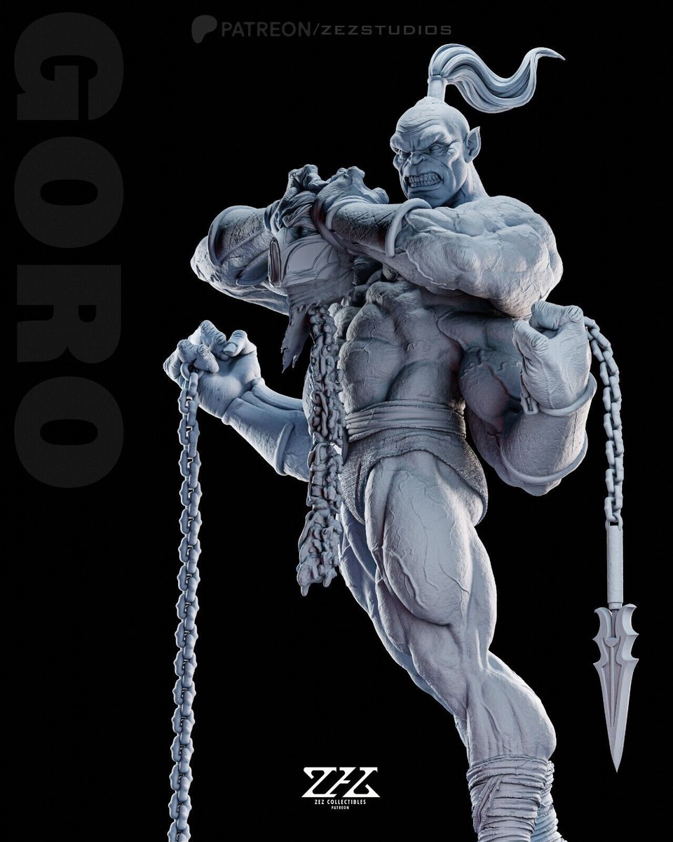 Goro 3D Printed Figure, Mortal Kombat Four-Armed Champion
