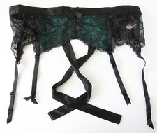 NEW Victoria's Secret VTG 2012 Satin Lace Garter Belt MEDIUM / LARGE