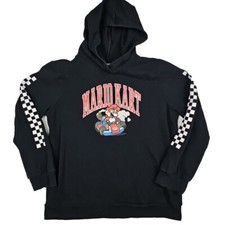 Mario Kart Hoodie Sweatshirt Pullover Boys Sz 18 Black Long Sleeve
