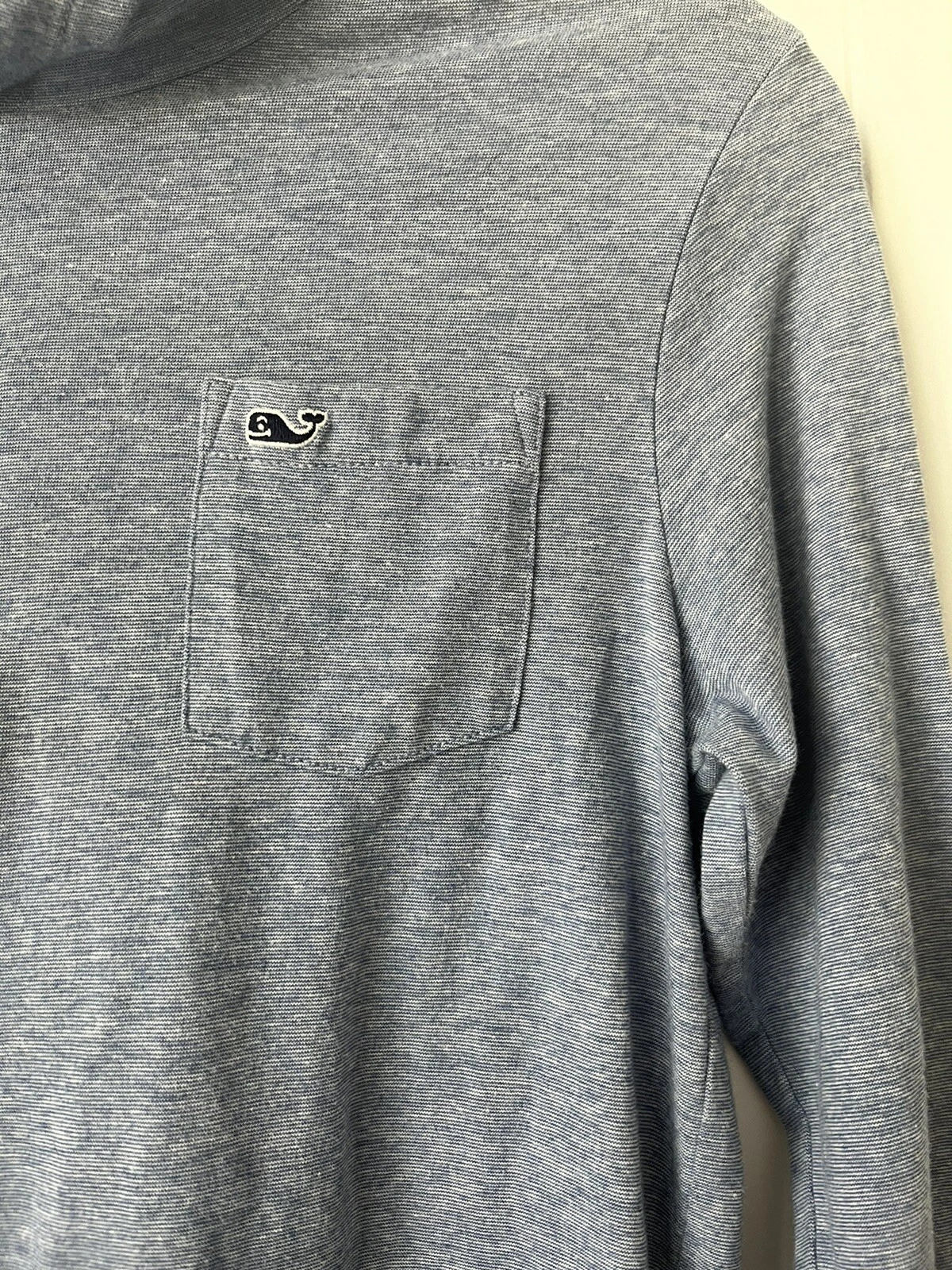 VETEMENTS VINEYARD VINES Pullover Felpa con Cappuccio Ricamato Balena Giovanile Taglia M 12 14 Tasche Blu