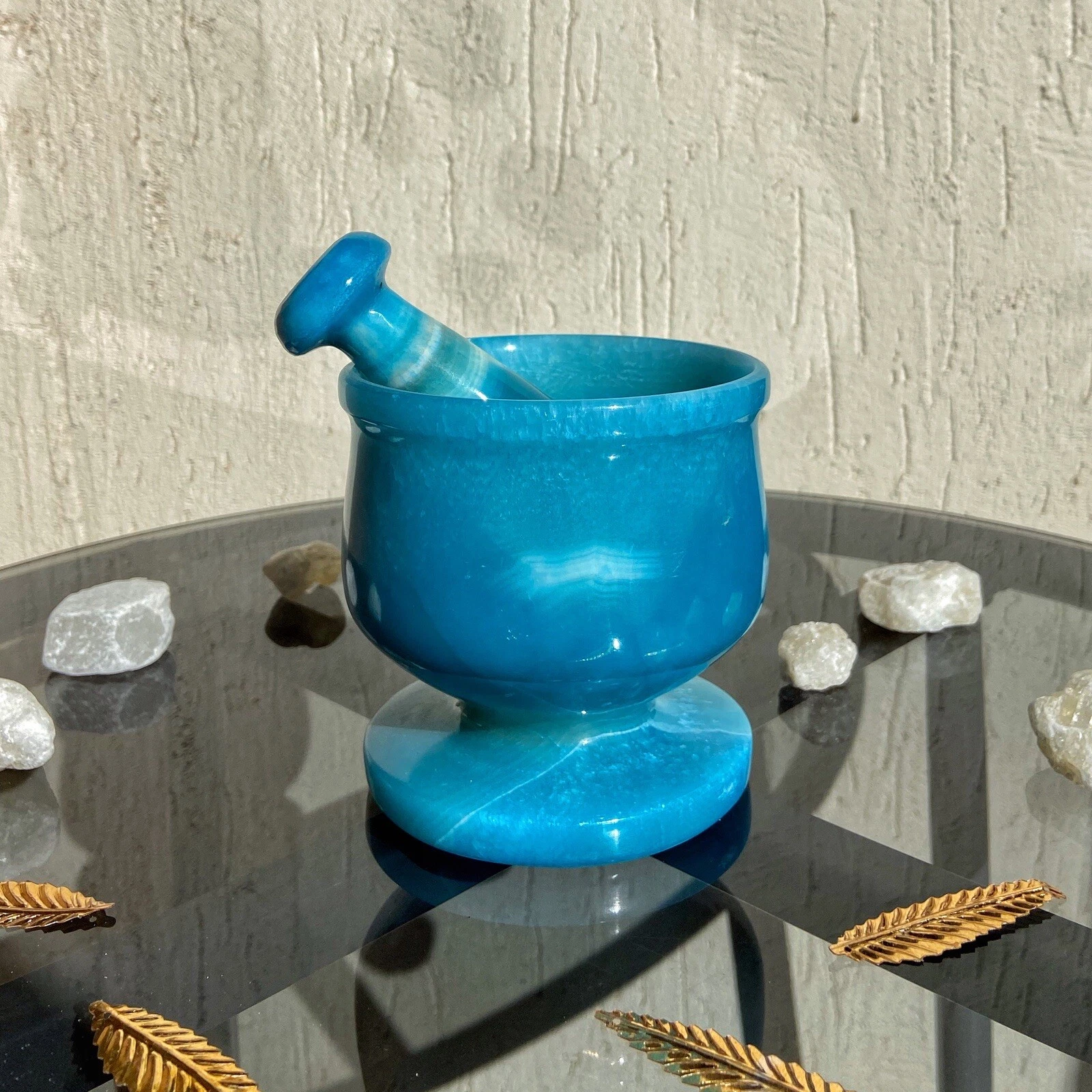 🌿 **Ancient Elegance: Handcrafted Decorative Mortar and Pestle Set** 🌟