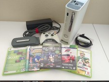 Microsoft Xbox 360 White Console Bundle Lot 20GB Games Sonic Forza Arcade READ