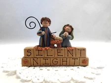 Suzi Skoglund Blossom Bucket SILENT NIGHT NATIVITY SHELF SITTER FIGURINE
