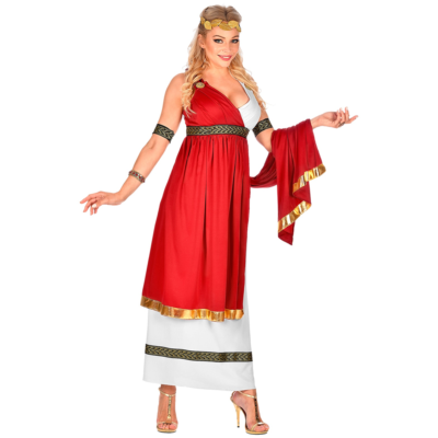 COSTUME DONNA CARNEVALE IMPERATRICE ROMANA DEA NOBILE ANTICA ROMA