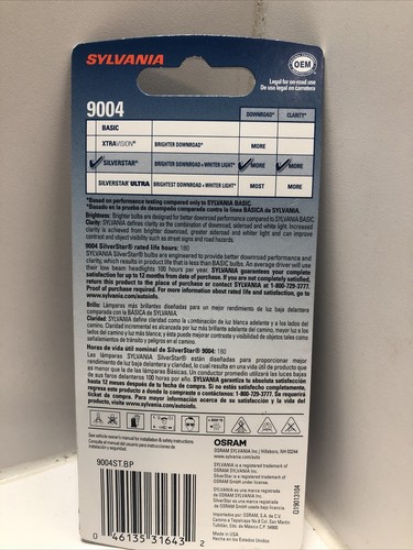 Single Brand New Sealed Sylvania SilverStar 9004 OEM Halogen Headlight Lamp ! - Picture 2 of 2