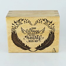 Wooden Urn For Human  Pet Ashes  Forever In My Heart Urn Keepsake Box