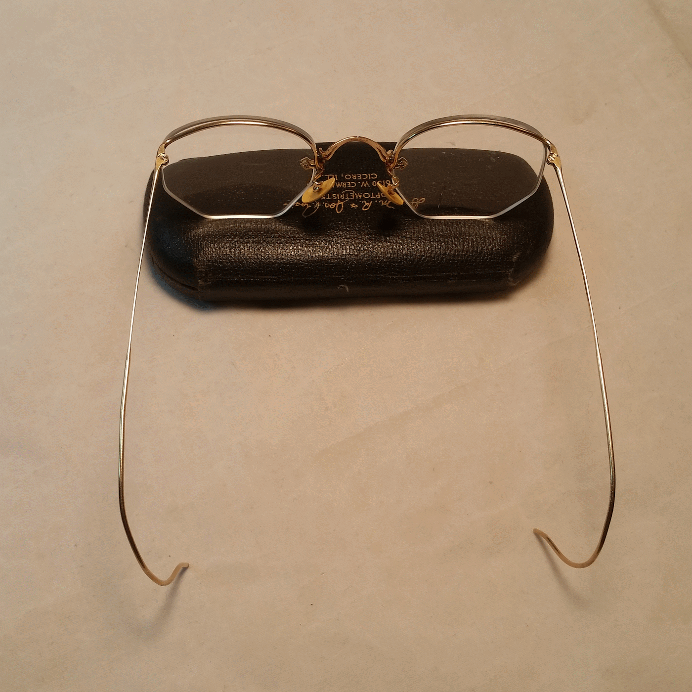 American Optical Numont Crossley True Antique Eyeglasses & Case - 12K Gold Fill - Picture 6 of 10