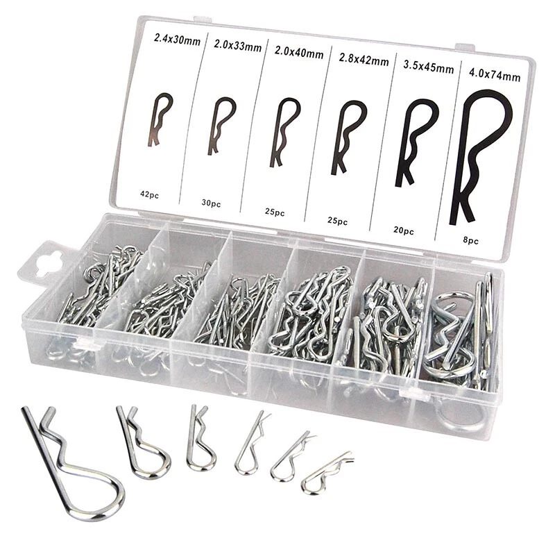 Tifler Splinte Sortiment 150 Federsplinte in 6 Größen, Federstecker, Splint Set - Bild 3 von 4