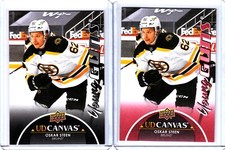 2021-22 UD Oskar Steen Young Guns Canvas Black #C102 & REG.CANVAS Bruins Rookie 