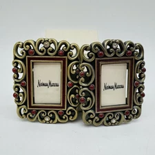 2 Jay Strongwater Red Gold Crystal Mini Picture Frame Swarovski Clip On 2"x1.75"