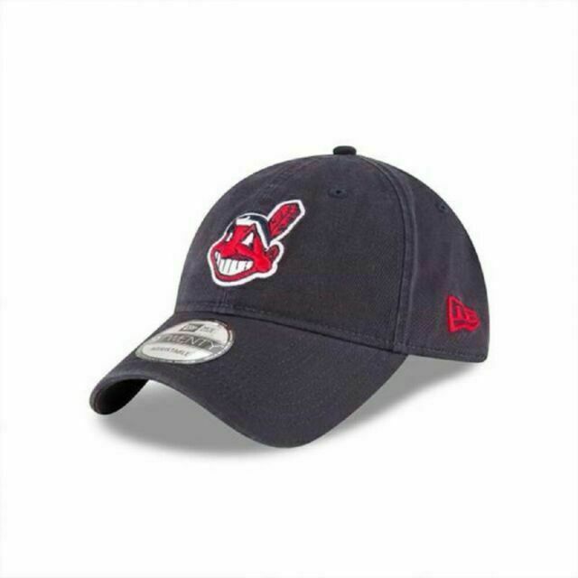 【NEW ERA】9TWENTY Cleveland Indians New Era Cleveland Indians MLB Core 9TWENTY Adjustable Hat - Navy