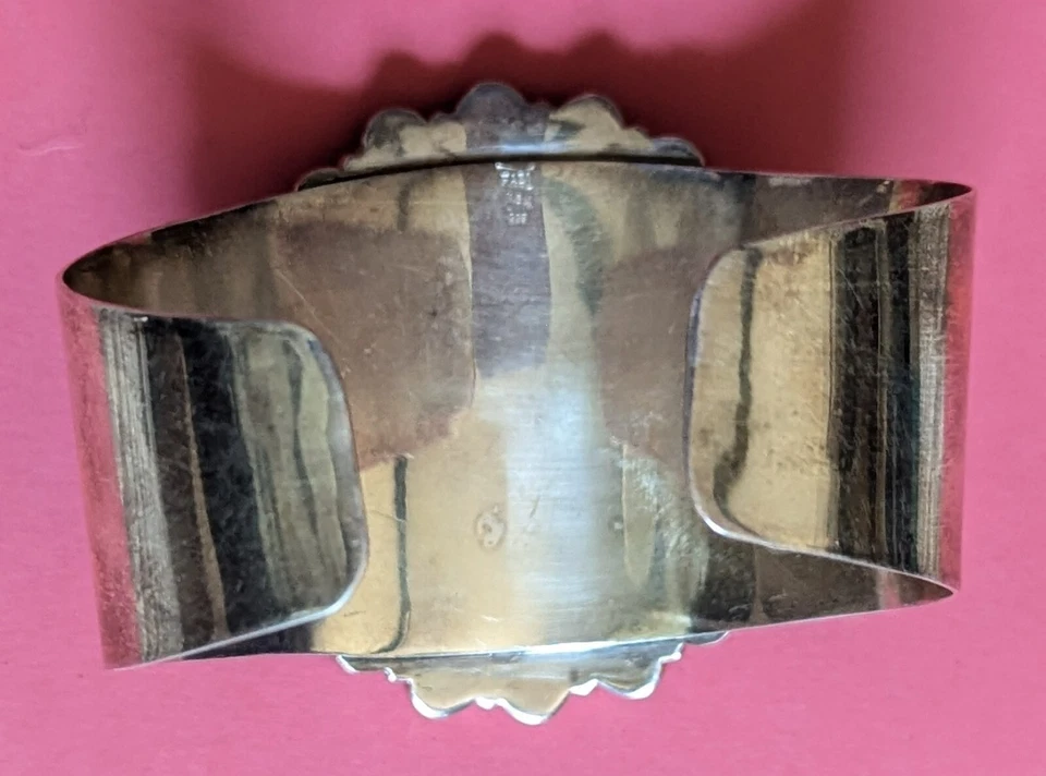 Brazalete Brazalete Plata Esterlina Rubí 87 Gramos Firmado Fadi India 925 Probado Foto 4 de 4