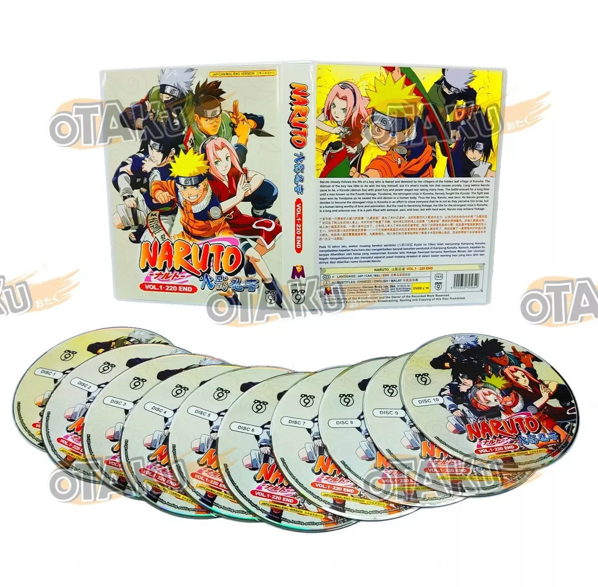 NARUTO - ANIME TV SERIES DVD (1-220 EPS) (FULL ENGLISH DUBBED) SHIP FROM US