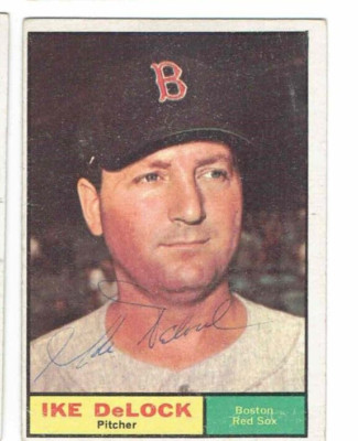 1961 Topps #268 IKE DeLOCK Autographed Baseball Card Boston Red Sox
