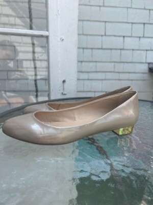 STEVEN by Steve Madden Shimmery Iridescent Flats With Gold