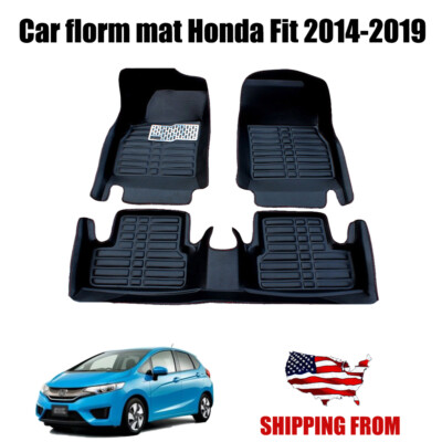 For Honda Fit 2014-2019, Car Floor Mats Front & Rear Liner Waterproof Mat