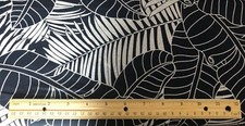 Tropical Palm Leaves Fabric l Navy  White l Quilters Cotton l New
