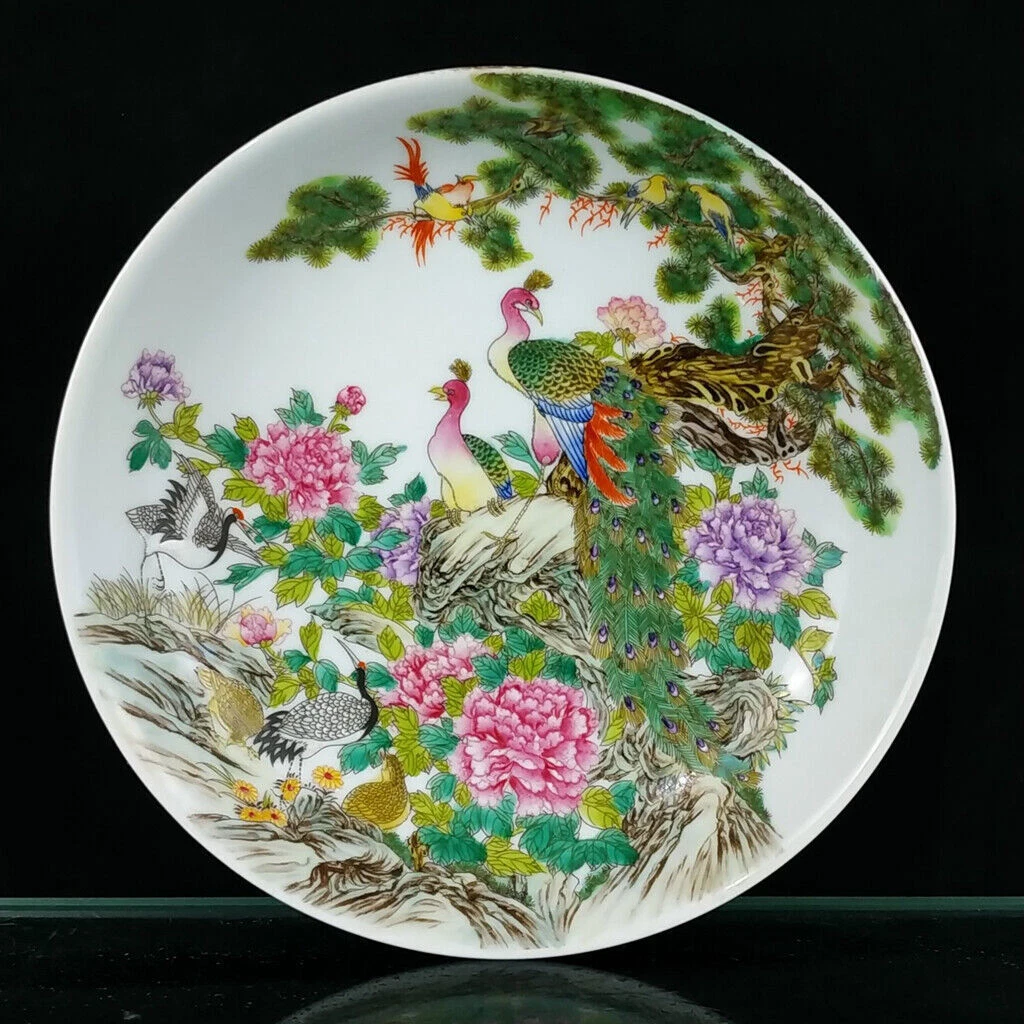 孔雀板中国古董盘子| eBay
