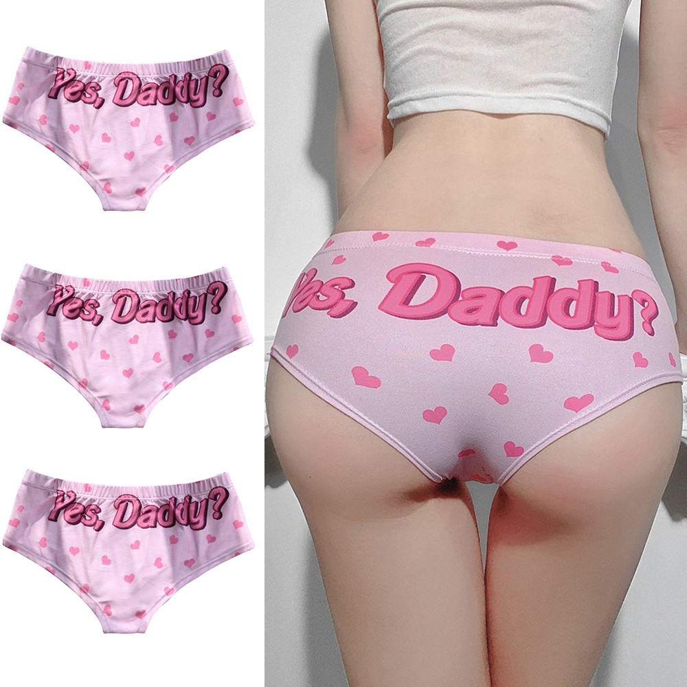 Sex Girl Pink Yes Daddy Briefs Thong Panties Underwear Knicker Hot Butt  Lingerie | eBay